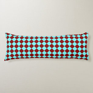 Burgundy Turquoise Geruite Diamant Patroon Lichaamskussen