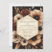 Burgundy Twilight Floral Romance Wedding Kaart (Voorkant)