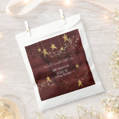 Burgundy Twinkle Little Star Gold Girl Baby shower Bedankzakje (Geknipt)