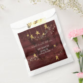 Burgundy Twinkle Little Star Gold Girl Baby shower Bedankzakje (Gezegeld)
