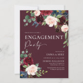 Burgundy uitnodiging voor verloving (Voorkant)