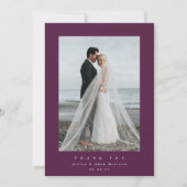 Burgundy Ultra Minimal Single Photo Wedding Bedankkaart (Voorkant)