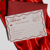 Burgundy Valentine Bridal Shower Advice Card Kaart