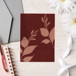 Burgundy Vellum met Bladeren Uitnodigingen