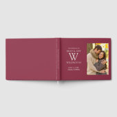 Burgundy Verloving Foto Weddenschap Bride Groom Gastenboek (Volledig)