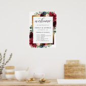 Burgundy verwelkomt de volgorde van de gebeurtenis poster (Keuken)