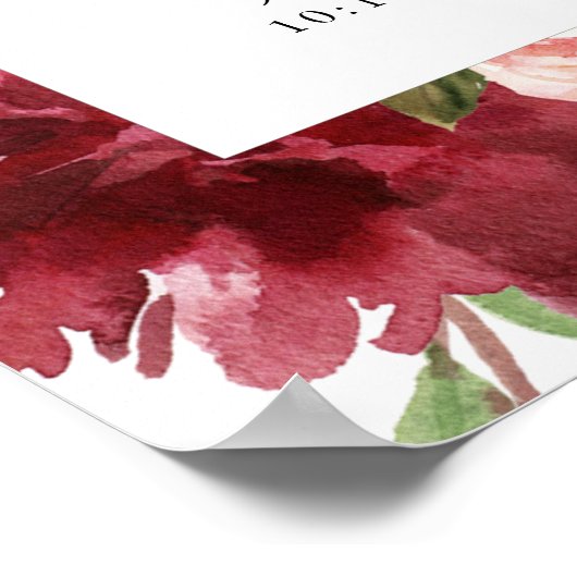 Burgundy verwelkomt de volgorde van de gebeurtenis poster (Hoek)