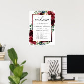 Burgundy verwelkomt de volgorde van de gebeurtenis poster (Thuiskantoor)