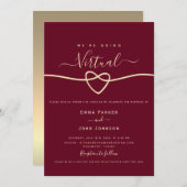 Burgundy Virtual Wedding Kaart (Voorkant / Achterkant)