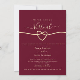 Burgundy Virtual Wedding Kaart