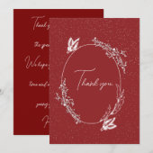 Burgundy Vlinderkaart Feestdagenkaart (Voorkant / Achterkant)