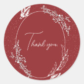 Burgundy Vlinderkaart Ronde Sticker (Voorkant)