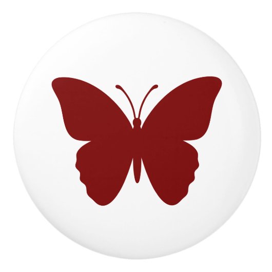 Burgundy Vlinderoverzicht, Aangepaste Kleur Keramische Knop (Voorkant)