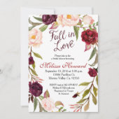 Burgundy Vrijgezellenfeest Herfst in Love-uitnodig Kaart (Voorkant)