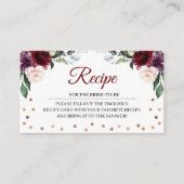 Burgundy Vrijgezellenfeest Recipe Enclosure Card Informatiekaartje (Voorkant)