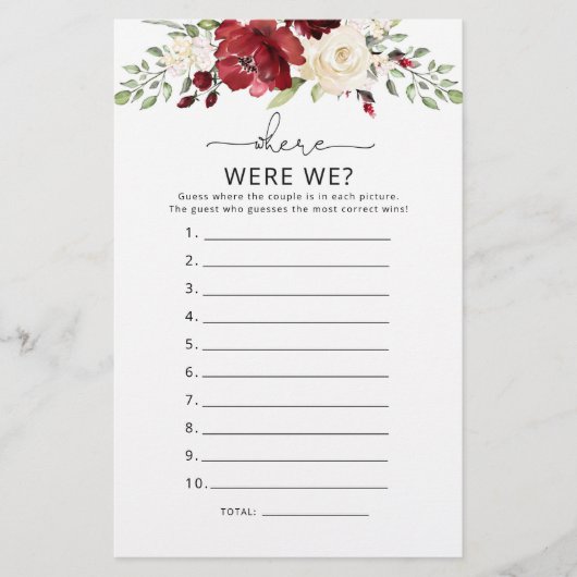 Burgundy Waar waren we vrijgezellenfeest? (Voorkant)