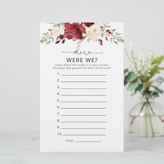 Burgundy Waar waren we vrijgezellenfeest? (Staand voorkant)