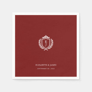 Burgundy Wapenrust Trouw Aangepaste Initialen Servet