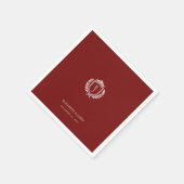 Burgundy Wapenrust Trouw Aangepaste Initialen Servet (Hoek)