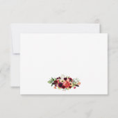 Burgundy Watercolor Bloemen Boho Bruiloft RSVP (Achterkant)