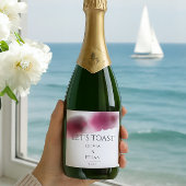 Burgundy Watercolor Bruiloft - Elegant Sparkling Wijnetiket