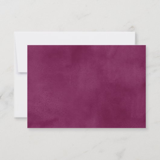 Burgundy Watercolor Bruiloft RSVP (Achterkant)