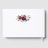 Burgundy watercolor floral rustic boho wedding gastenboek (Achterkant)