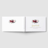 Burgundy watercolor floral rustic boho wedding gastenboek (Volledig)