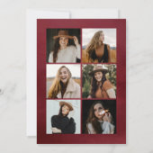 Burgundy Waterverf Arch 7 Foto Afstuderen Aankondiging (Achterkant)