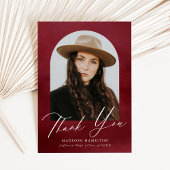 Burgundy Waterverf Arch Photo Afstuderen Bedankkaart