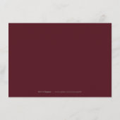 Burgundy waterverf boho florale accommodatie informatiekaartje (Achterkant)