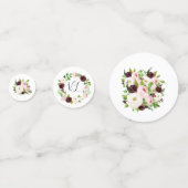 Burgundy Waterverf Floral Baby shower Confetti (Voorkanten)