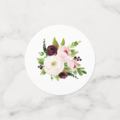 Burgundy Waterverf Floral Baby shower Confetti (Kleine voorkant)