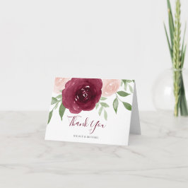 Burgundy Waterverf Floral bedankt