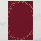 burgundy waterverf floral bruiloft menu (Achterkant)