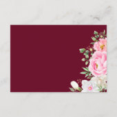 Burgundy Waterverf Floral Elegant Wedding RSVP Kaartje (Achterkant)