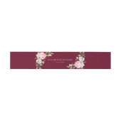Burgundy Waterverf Floral Elegant Wedding Uitnodigingen Wikkel (Vlak)