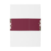 Burgundy Waterverf Floral Elegant Wedding Uitnodigingen Wikkel (Achterkant Voorbeeld)