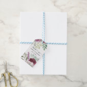 Burgundy Waterverf Floral Hartelijk dank voor het  Cadeaulabel (Met Touw)