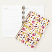 Burgundy Waterverf Floral Monogram Planner (Display)