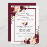 Burgundy Waterverf Floral Rehearsal Dinner Kaart<br><div class="desc">Elegant Burgundy Marsala Waterverf Floral repesal Dinner Invitation - Burgundy Lijst - Burgundy Back</div>