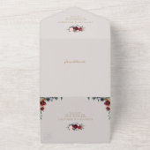 Burgundy waterverf floral rustic boho bruiloft al all in one uitnodiging (Buitenkant)