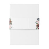 Burgundy waterverf floral rustige boho bruiloft uitnodigingen wikkel (Achterkant Voorbeeld)