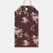 Burgundy Waterverf Floral Vrijgezellenfeest Dank u Cadeaulabel (Achterkant)