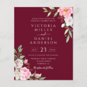Burgundy Waterverf Floral Wedding (Voorkant)