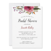 Burgundy Waterverf Flowers Vrijgezellenfeest