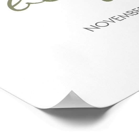 Burgundy Waterverf Flowers Weddenschap Welkomsttek Poster (Hoek)