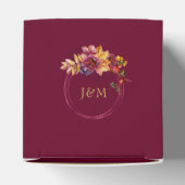 Burgundy Waterverf Herfst Bouquet Elegant Wedding Bedankdoosjes (Bovenkant)