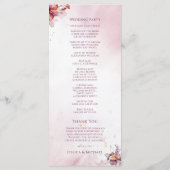 Burgundy Waterverf Herfst Bouquet Elegant Wedding Programmakaart (Achterkant)