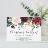 Burgundy Waterverf Kantoor kerstfeest Kaart (Staand voorkant)